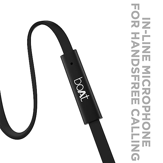 boAt Bassheads 220 Wired in Ear Earphones(Black Indi) boAt Bassheads 220 Wired in Ear Earphones(Black Indi)